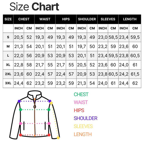 Size chart for product 2162