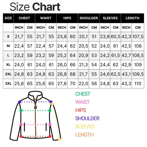 Size chart for product 2345