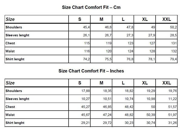 Shirt Size Chart