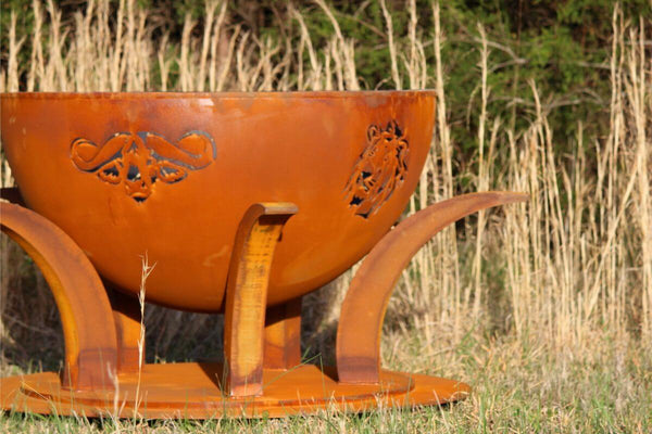 Africa's Big Five Steel Fire Pit by Fire Pit Art