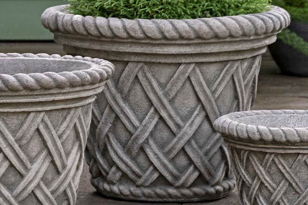 English Weave Concrete Planter by Campania