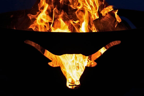 Longhorn Steel Fire Pit by Fire Pit Art