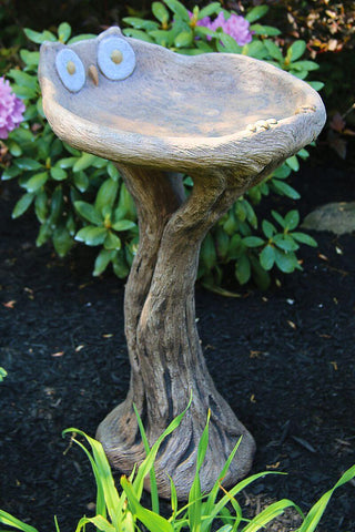 Owl 1-Piece Bird Bath by Massarelli