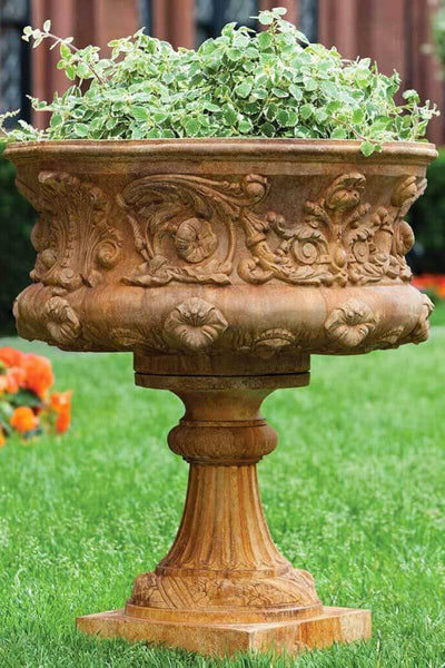 Morning Glory Concrete Urn Planter by Campania