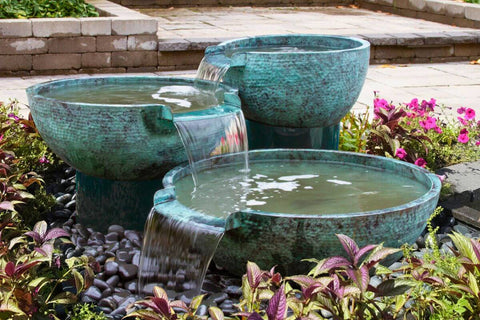 Triple Spillway Brass Fountain by Blue Thumb