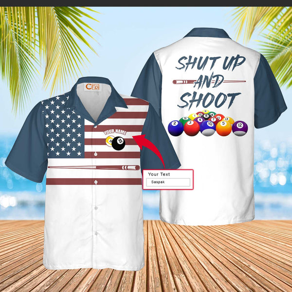 Billiard Custom Shirt, Pool Player Custom Name Men Hawaiian Shirt, Per ...