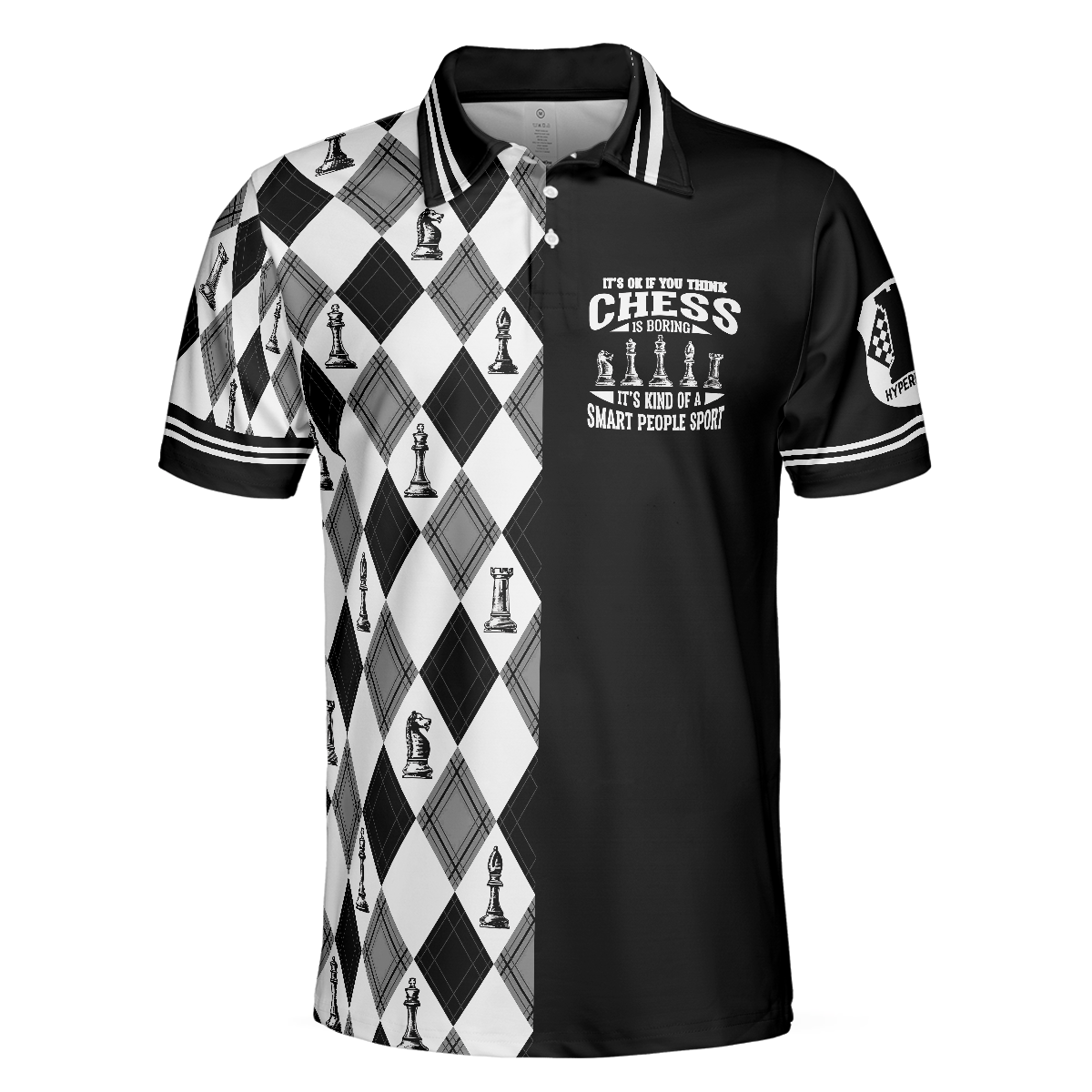 Parel ervaring vonk Chess Argyle Pattern Men Polo Shirt, Chess It's Kind Of A Smart People -  Cerigifts