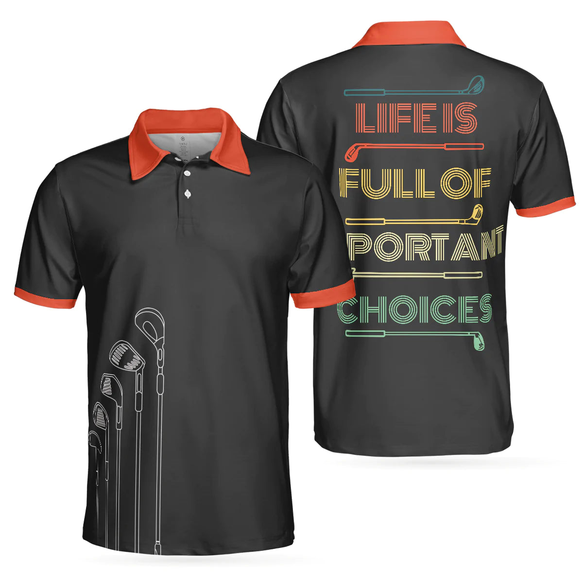 Live Like A King Playing Golf Black And Gold Polo Shirt, Luxury