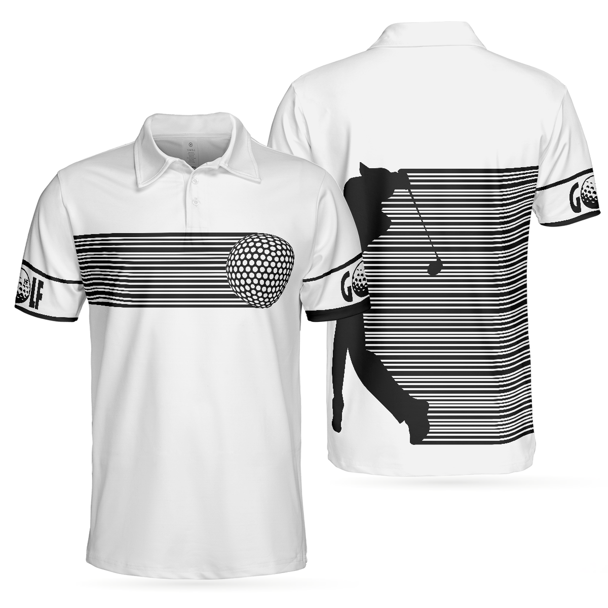 Personalized Luxury Baroque Pattern Golf Custom Polo Shirt, Golden Gre -  Hyperfavor