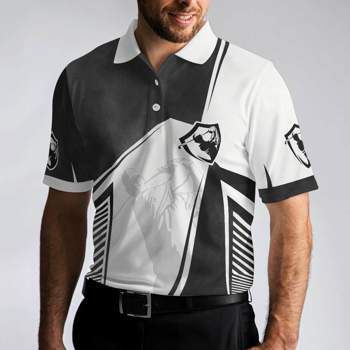 Funny Golf Porn - Black And White Golfer Men Polo Shirt, Golf Saved Me From Being A Porn -  Cerigifts