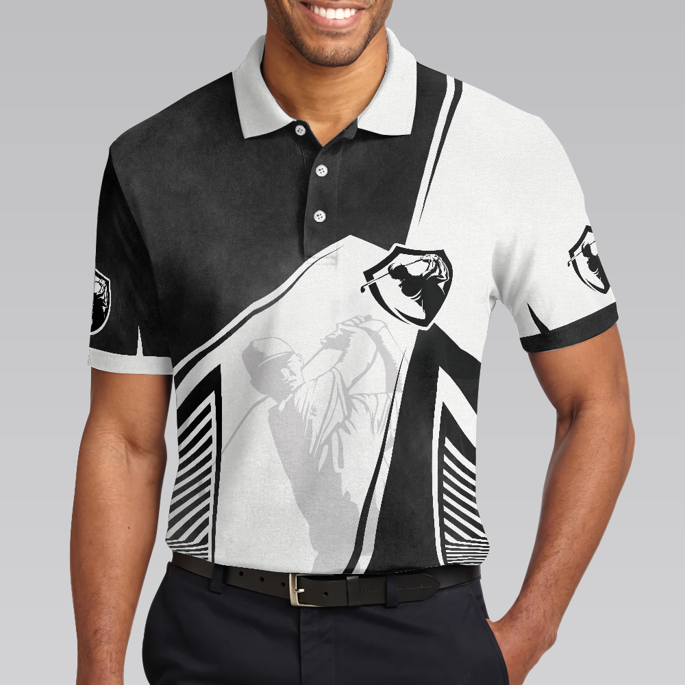 Funny Golf Porn - Black And White Golfer Men Polo Shirt, Golf Saved Me From Being A Porn -  Cerigifts