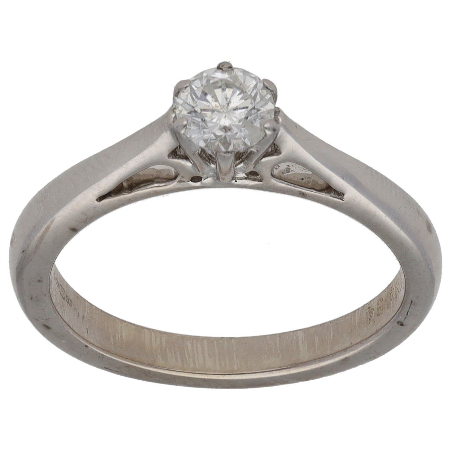 18ct White Gold 0.34ct Diamond Solitaire Ring Size L