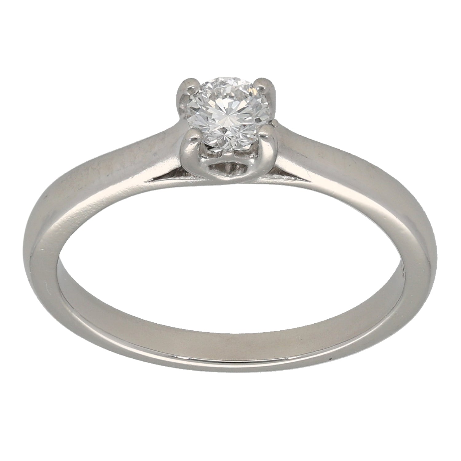 Platinum 0.26ct Diamond Solitaire Ring Size M