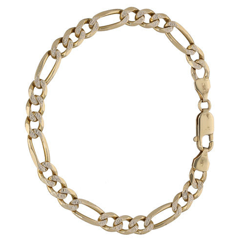 9ct Gold 19cm Solid Figaro Bracelet | Prouds