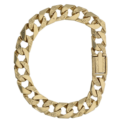 Men's Women's 6mm Curb Chain Bracelet in 9ct Yellow Gold