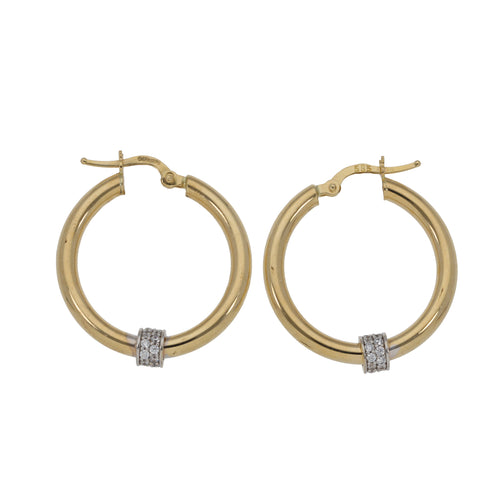 Small Gold Chunky Hinged Hoop Earrings in Yellow, Rose or White Gold