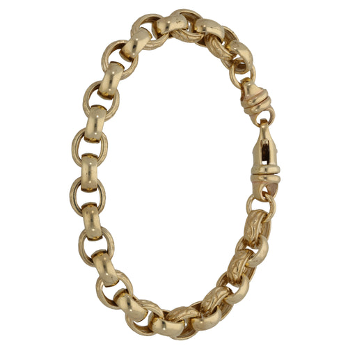9ct Gold Gem - Set Heart Belcher Bracelet - 7.5mm - 7.5