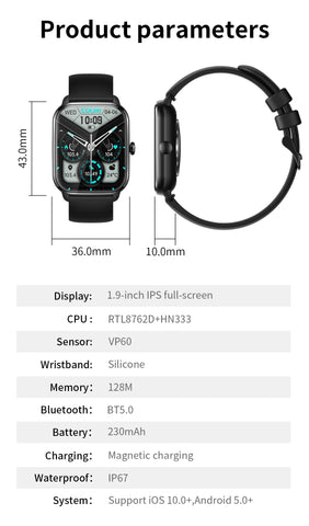 COLMI C61 Smartwatch Sportuhr 1,9 Zoll IPS