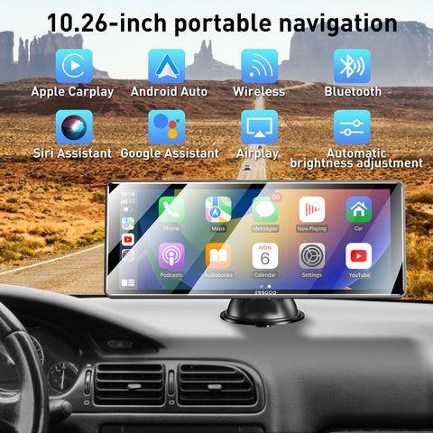 Universal 10.26" Wireless Carplay tragbarers Autoradio Monitor Multimedia Infotainment-System