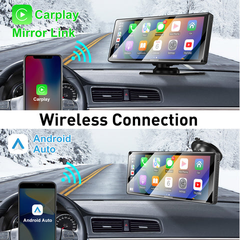 Universal 10.26" Wireless Carplay tragbarers Autoradio Monitor Multimedia Infotainment-System