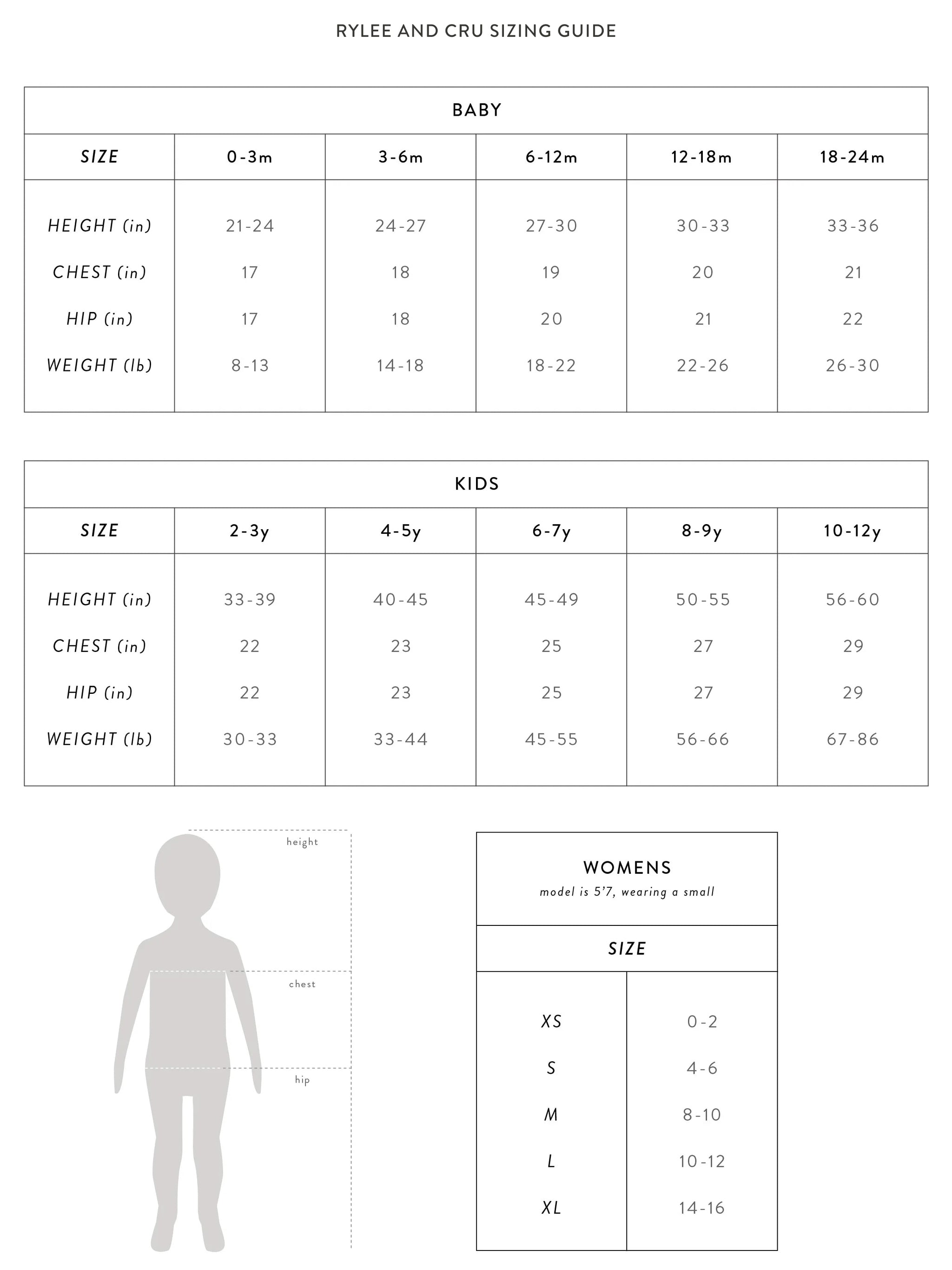 Sizing Guide – Rylee + Cru