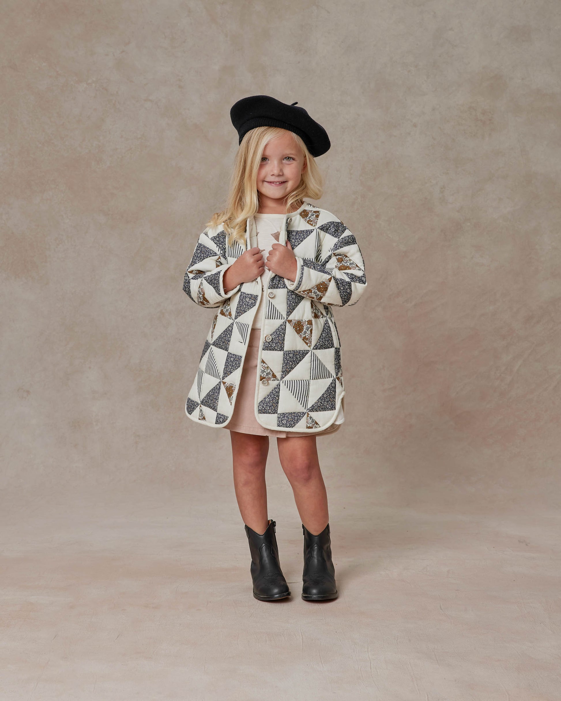 quilted longline jacket || patchwork - Rylee + Cru | Kids Clothes | Trendy Baby Clothes | Modern Infant Outfits |
