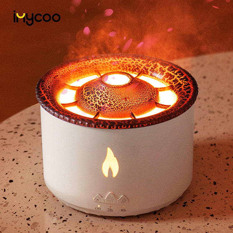 IMYCOO Jellyfish Fire Volcano Humidifier Air Diffuser Wholesale Portable Flame Oil Essential Aroma Mini Volcanic Diffuser