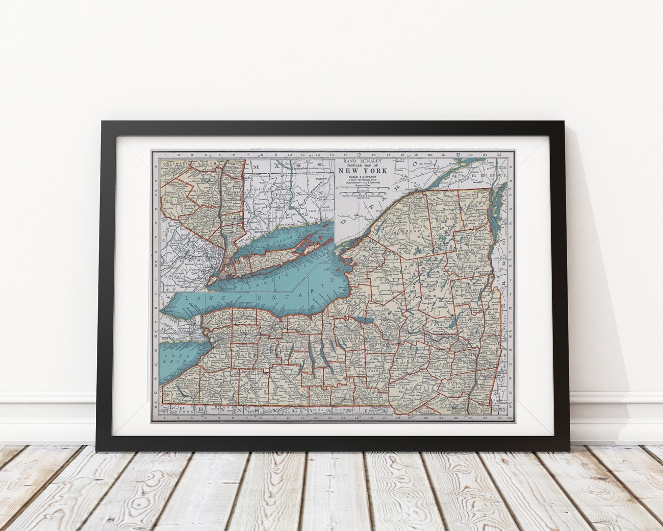 Framed New York City Map Dyptich, Wall Art