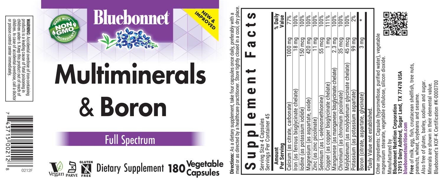 MULTIMINERALS & BORON 180 vegetable capsules