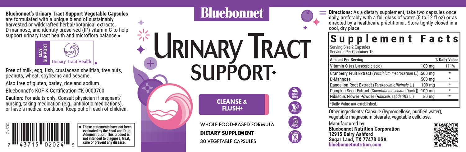Bluebonnet's Targeted Choice Urinary Tract Support. 30 vegetable capsules