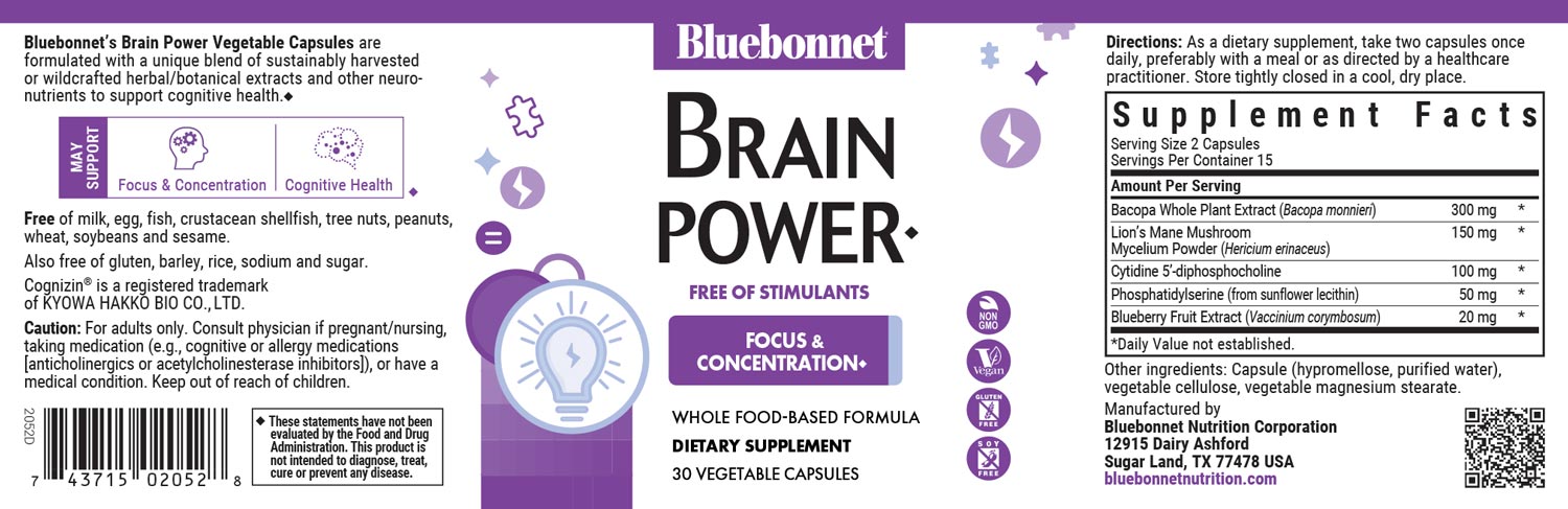 Bluebonnet's Targeted Choice Brainpower. 30 vegetable capsules