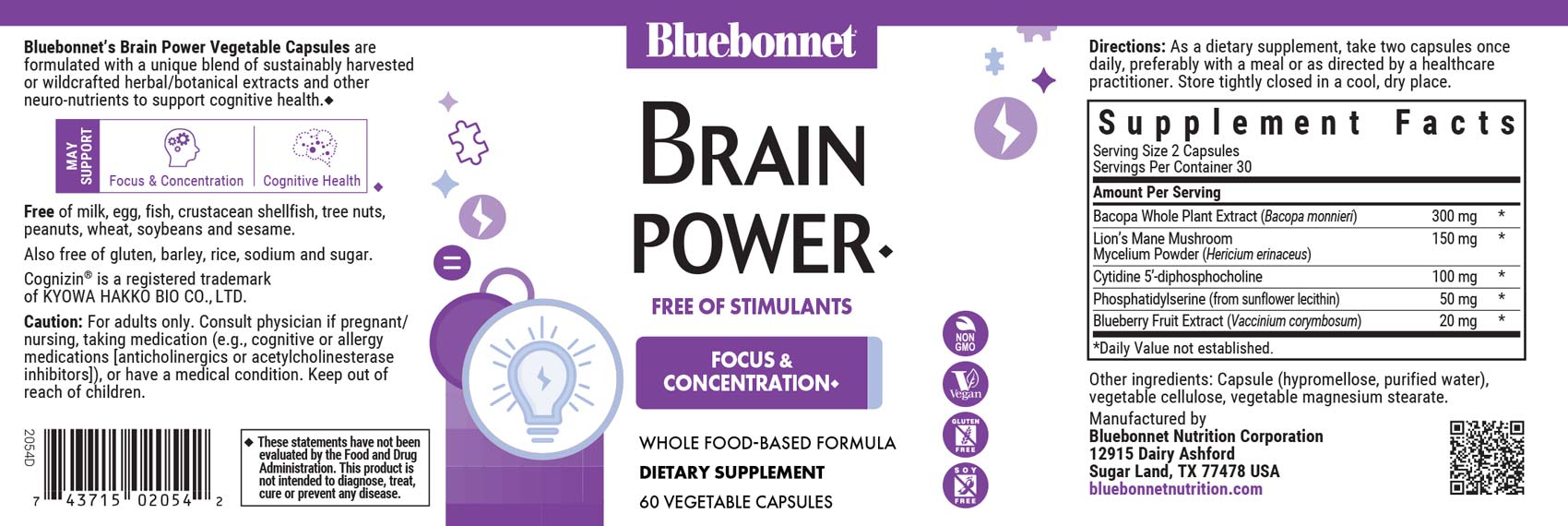 Bluebonnet's Targeted Choice Brainpower. 60 vegetable capsules