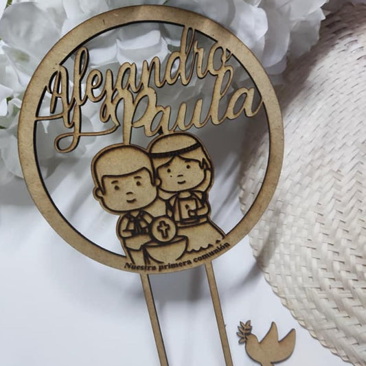  Toppers para tartas con nombre personalizado para familia,  decoración para tartas de boda, con bebé y niño, novia y novio con dos  hijos, silueta de boda, decoración para hombres, mujeres, niñas