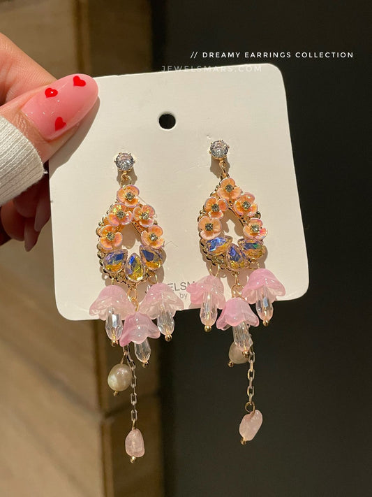 Flora Earrings- pink