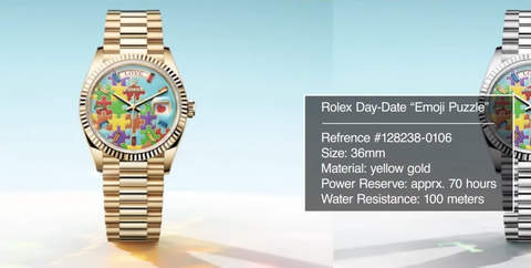 Rolex Day Date-Reference #128238-0106 Emoji Puzzle in Yellow Gold
