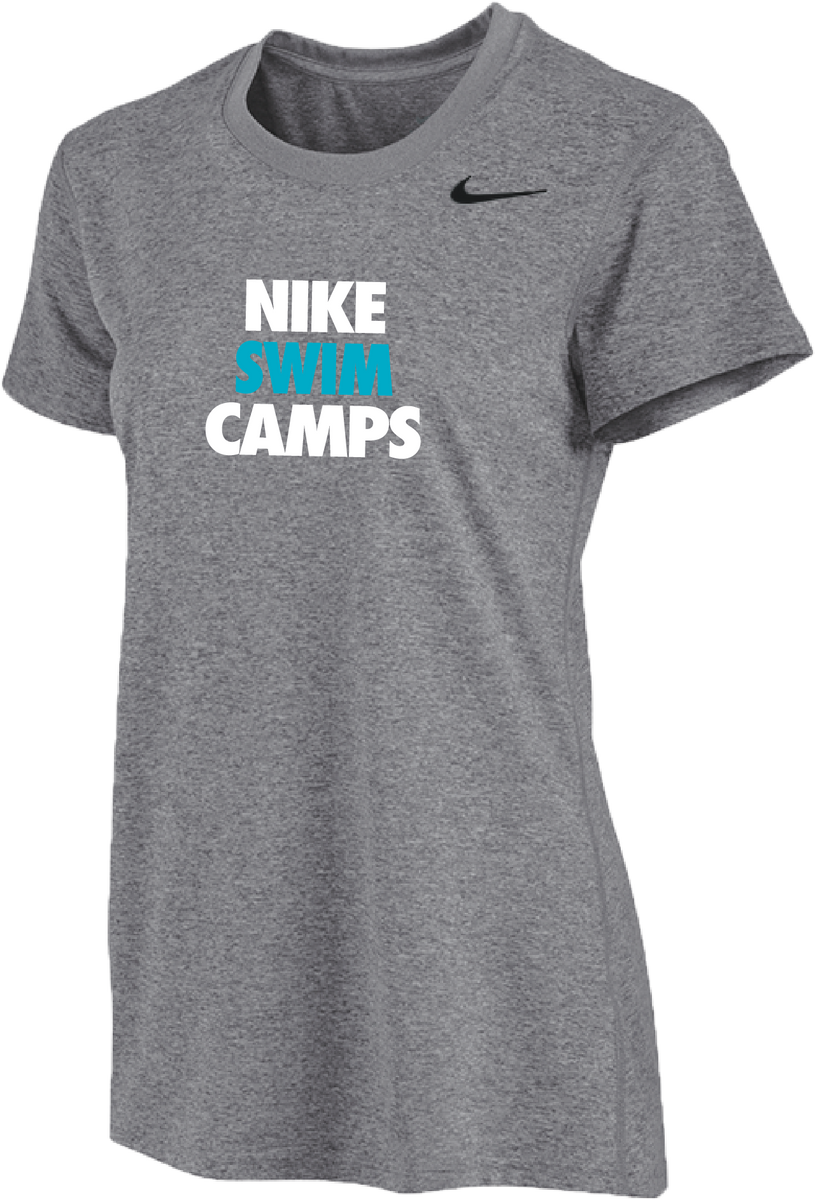 Womens Nike Swim Camps Short Sleeve Dri-Fit Tee - Carbon Heather – US ...