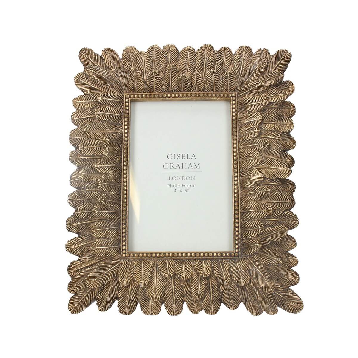 Antqique Gold Feather Picture Frame 4x6