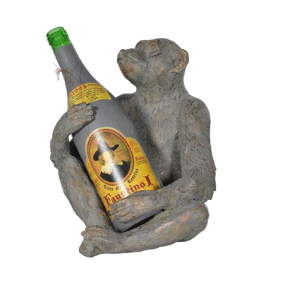 Bronzed Monkey Wine Bottle Holder