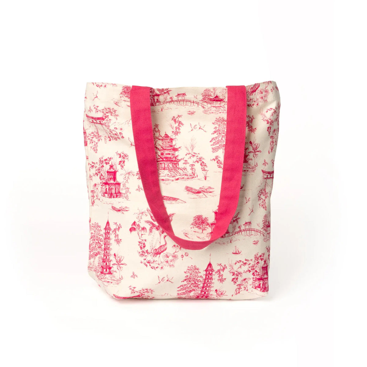 Pink Japanese Oriental Garden Tote Bag