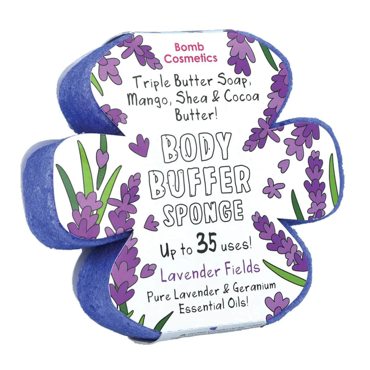 Lavender Fields Body Buffer Sponge by Bomb Cosmetics at Under the Sun Southend