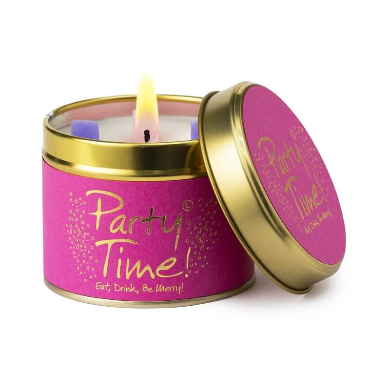 Party Time scented candle tin by Lily-flame at Under the Sun, Southend