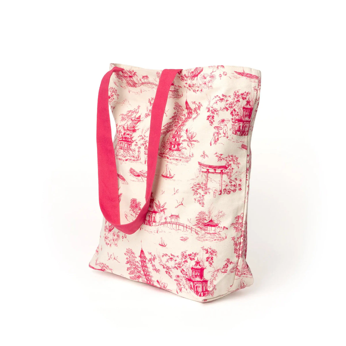 Pink Japanese Oriental Garden Tote Bag