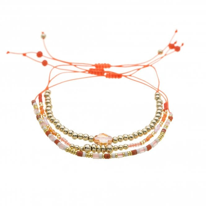 3 Piece Orange Bead Bracelet Set at Under the Sun Southend