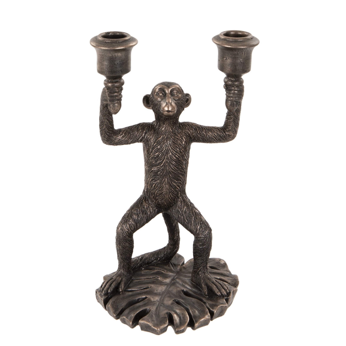 Bronze Monkey Twin Candleholder