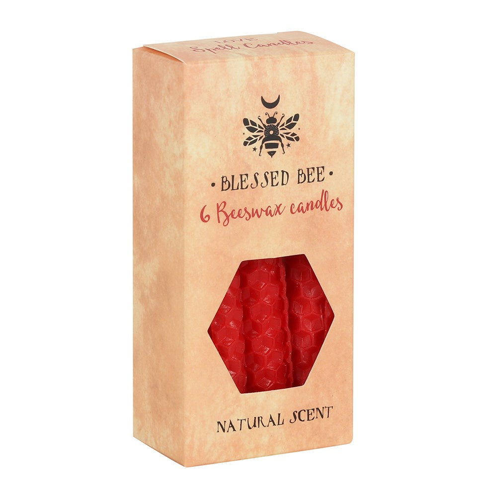 Red for Love Beeswax Spell Candle. Pack/6