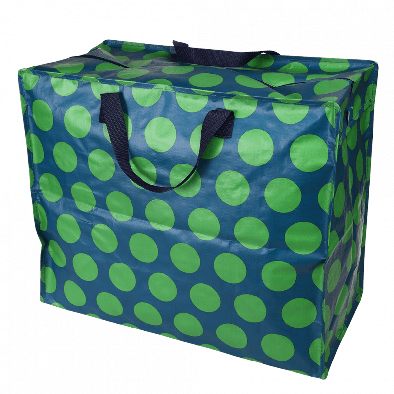 Green On Blue PolkaJumbo Storage Bag
