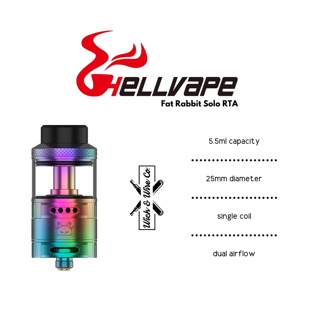 素敵でユニークな Hellvape Fat Rabbit Solo RTA 4.5ml リビルダブル アトマイザー ヘルベイプ ファットラビット ソロ  タンク 電子たばこ 電子タバコ ベイプ Vape dead atomizer