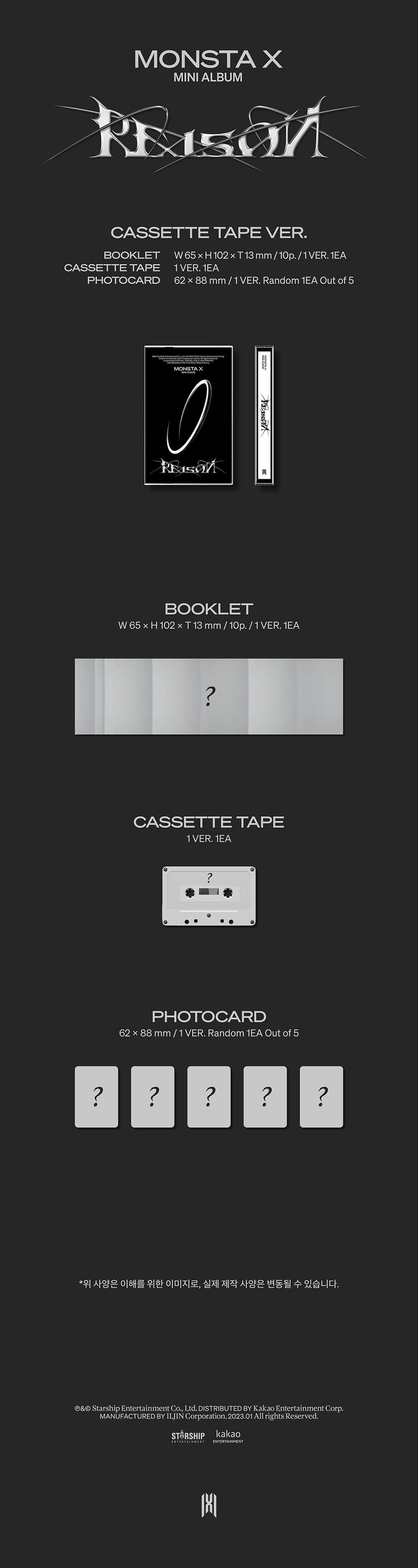 MONSTA X - 12TH MINI ALBUM [REASON] CASSETTE TAPE Ver.