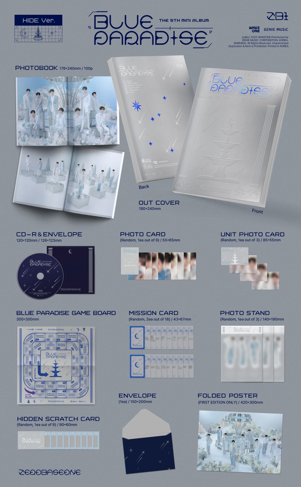 ZEROBASEONE 5th Mini Album BLUE PARADISE ZEROSE Ver. (セット