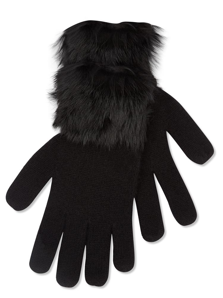 white fur trimmed gloves